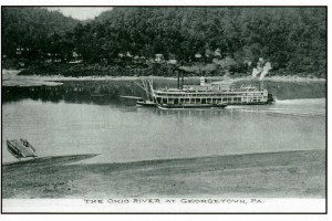 Ohio River at Georgetown  from the south bank (From the Collection of The Public Library of Cincinnati and Hamilton County)